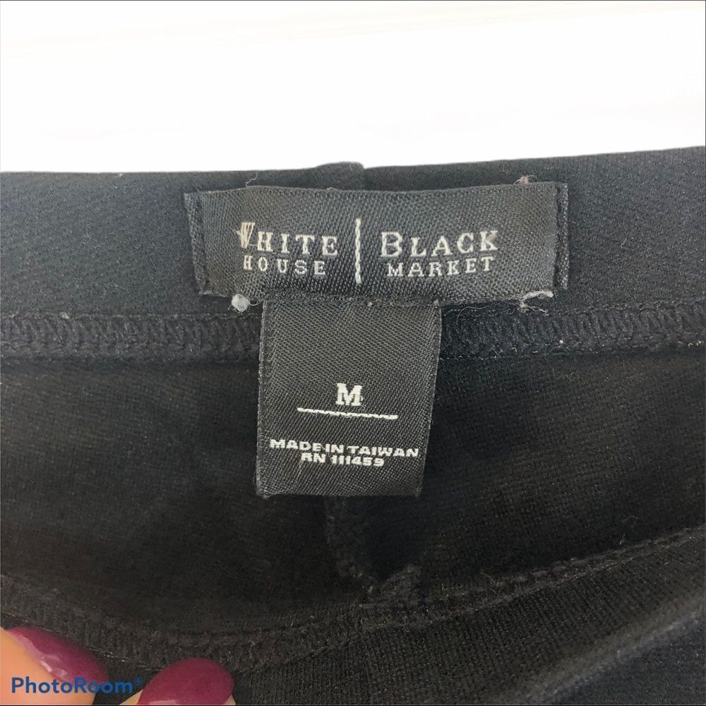 WHBM Black Cropped‎ Leggings With Bottom Slits M - Picture 5 of 8